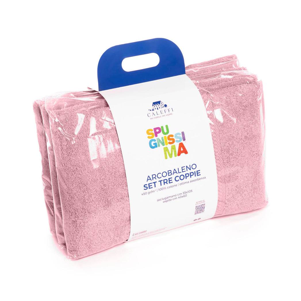 Asciugamani 3 viso + 3 ospite Biancheria MInorca 3+3 Caleffi - evabiancheria